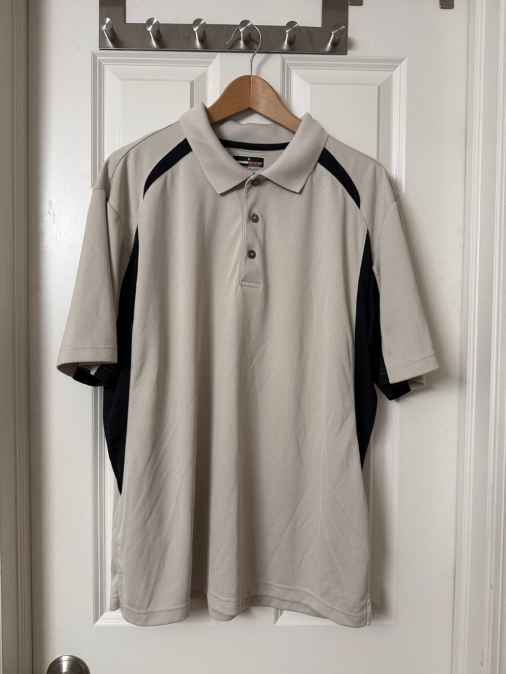 Grand Slam Beige Polo with Black Panels
